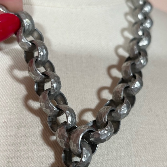 Vintage Antique Art deco Victorian Festival Silver Goth Medieval Goth necklace - Picture 9 of 16